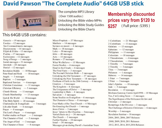 David Pawson- 64GB "The Complete Audio" USB stick