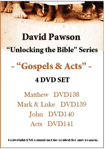David Pawson-"Unlocking the Bible" Gospels & Acts -- 4 DVD SET