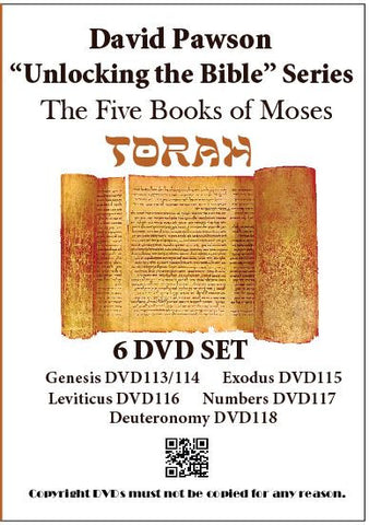 David Pawson "Unlocking the Bible" The Five Books of Moses "Torah" -- 6 DVD SET